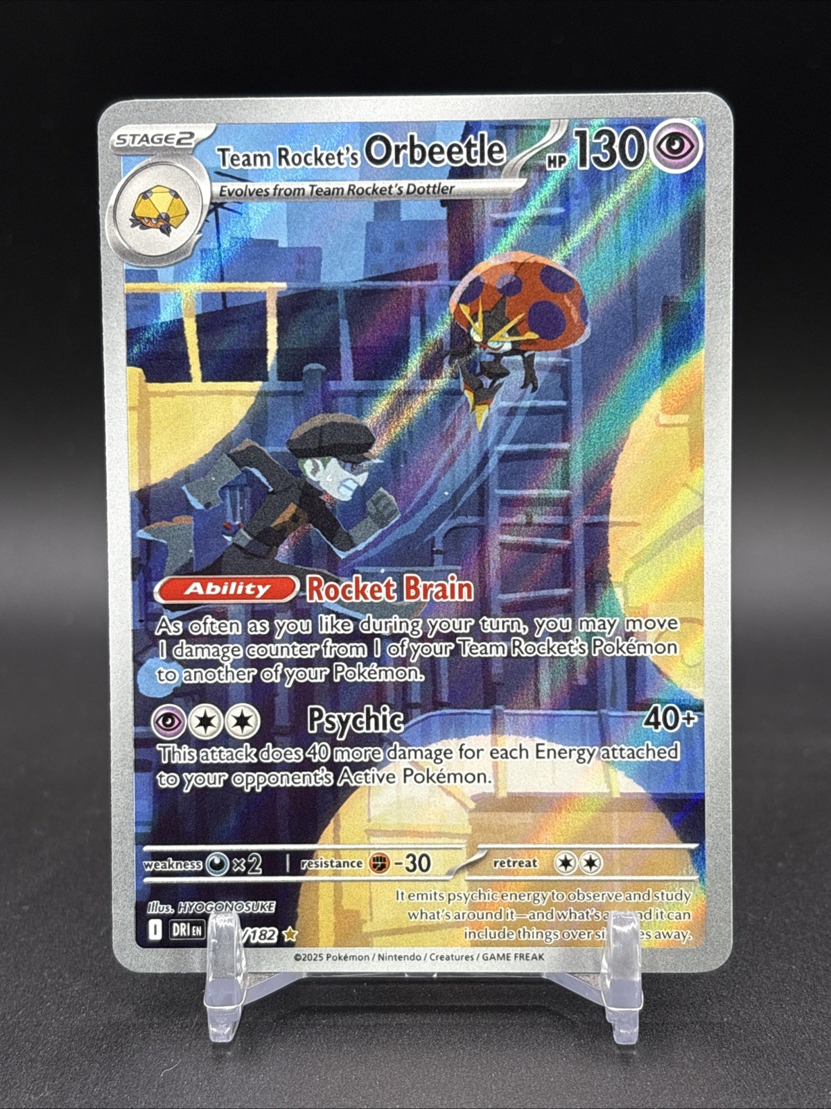 Team Rocket’s Orbeetle 198/182 Illustration Rare Pokémon Destined Rivals (A)