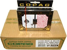 1 CASE COPAG 1546 Red & Blue JUMBO Bridge Plastic Playing Cards NEW SHIP FREE