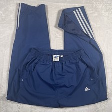 Vintage 90  s Adidas Men  s Blue Nylon Jogger Track Pants Size Medium