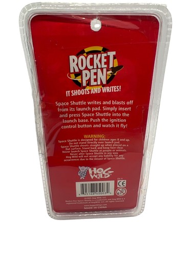 Rocket Pen Space Shuttle Shoots Writes Fun Toy By Hog Wild New Original Package - Picture 4 of 5