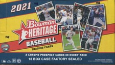 2021 BOWMAN HERITAGE BASEBALL HOBBY 18 BOX CASE 1 AUTOGRAPH PER BOX