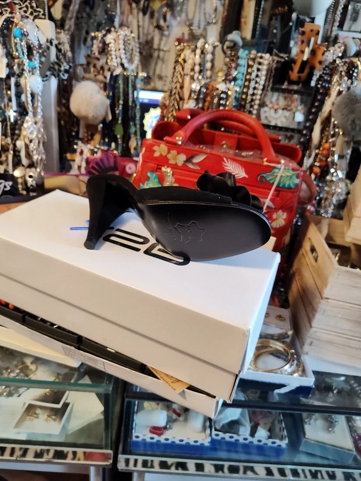 KIMEL BY BONNIE SMITH 1979 SLIDES MULES BLACK 7.5 M SHOES - Image 3 of 4