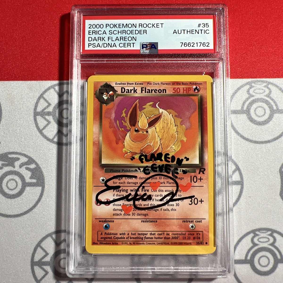 PSA Erica Schroeder AUTO Signed Authentic 2000 Pokemon Dark