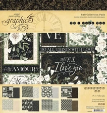 P.S. I Love You - Graphic 45 8x8 Paper Pad 24/pk Mixed Media Scrapbook Journal
