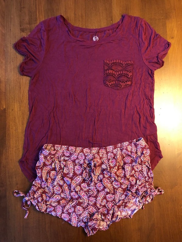 Pink Republic Junior Girls Short Sleeve Tee and Shorts Set Size Large