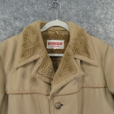 McGregor Sportswear Jacket Mens 38 Brown Sherpa Lined Button Up