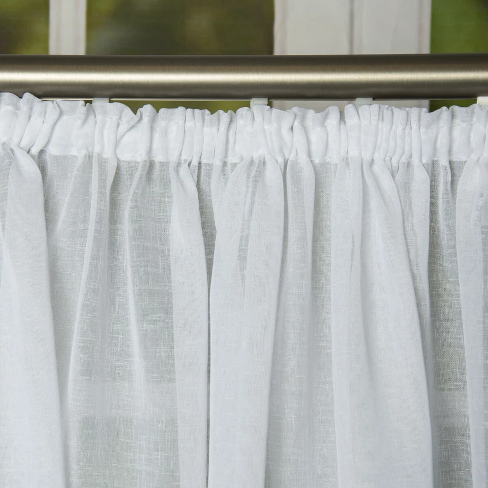 Fertiggardine Fertig-Stores mit Band transparent weiß