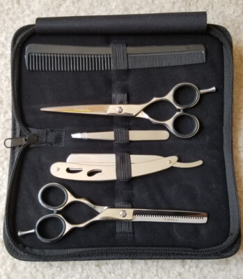 6 Inch Professional Salon Barber Hair Cutting Scissors Shears with Razor Kit Set