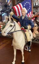 Hartland 50  s-60  s Gen. George Washington W/ White Walking Horse, Saddle, Flag
