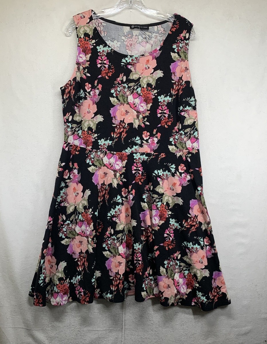 Fashion To Figure Size 2 Womans Plus Size Maxi Dress Black Floral Fashion To Figure Size 2 Womans Plus Size Maxi Dress Black Floral