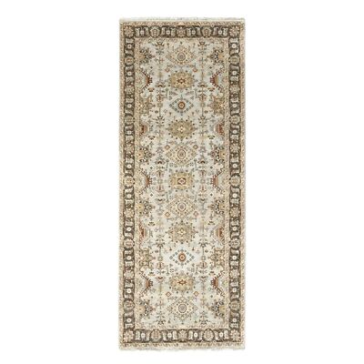 4'2'' x 9'10'' Gray Karjihooz Design Pure Wool Hand Knotted Wide Runner Rug R84665