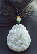 Video Certified Green Natural 100 A JADE JADEITE PENDANT Dragon 400154 VS