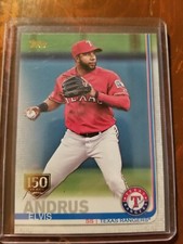 2019 Topps Series 1 150th anniversary stamp #62 Elvis Andrus Rangers Texas