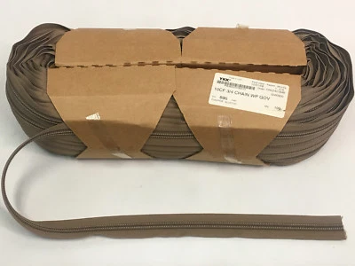 YKK ZIPLON® Zipper 10CF 3/4" Chain Coil Zipper Tape KHAKI 896 Military -Per Yard