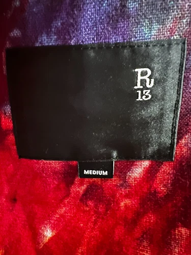 R13 Linen Tie-Dye Print Blazer image 3