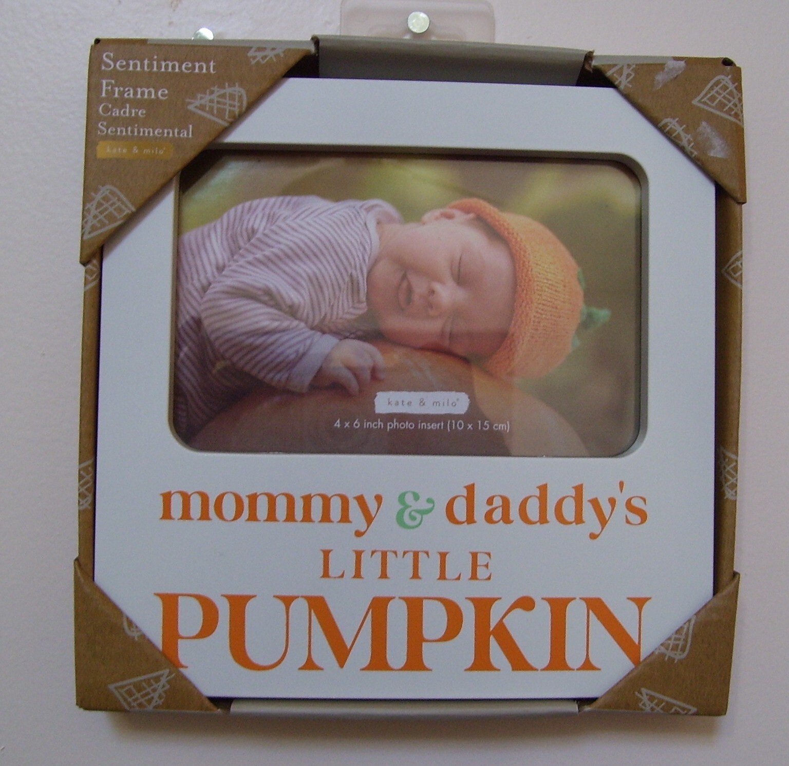 Kate & Milo Little Pumpkin Keepsake Photo Frame 4x6 for Parents  