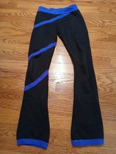 NY2 SPORTSWEAR BLACK BLUE SPIRAL ICE SKATING PANTS sz Child M CM