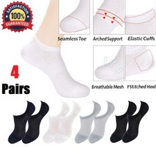 4Pairs Ultra Thin Breathable Ankle Socks Low Cut Cotton Athletic Socks for Men