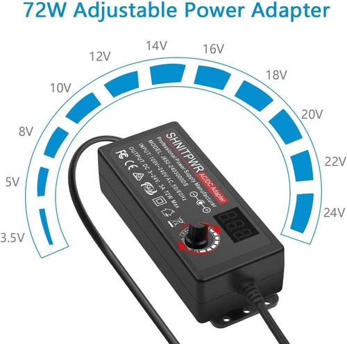 3V/24V 3A 72W Power Supply Adjustable DC 3V 5V 6V 9V 12V 15V 16V 18V 19V 20V 24V - Picture 5 of 7