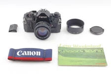 W/ Hood [Near MINT] Canon A-1 Black SLR Film Camera New FD 50mm f1.4 Lens JAPAN