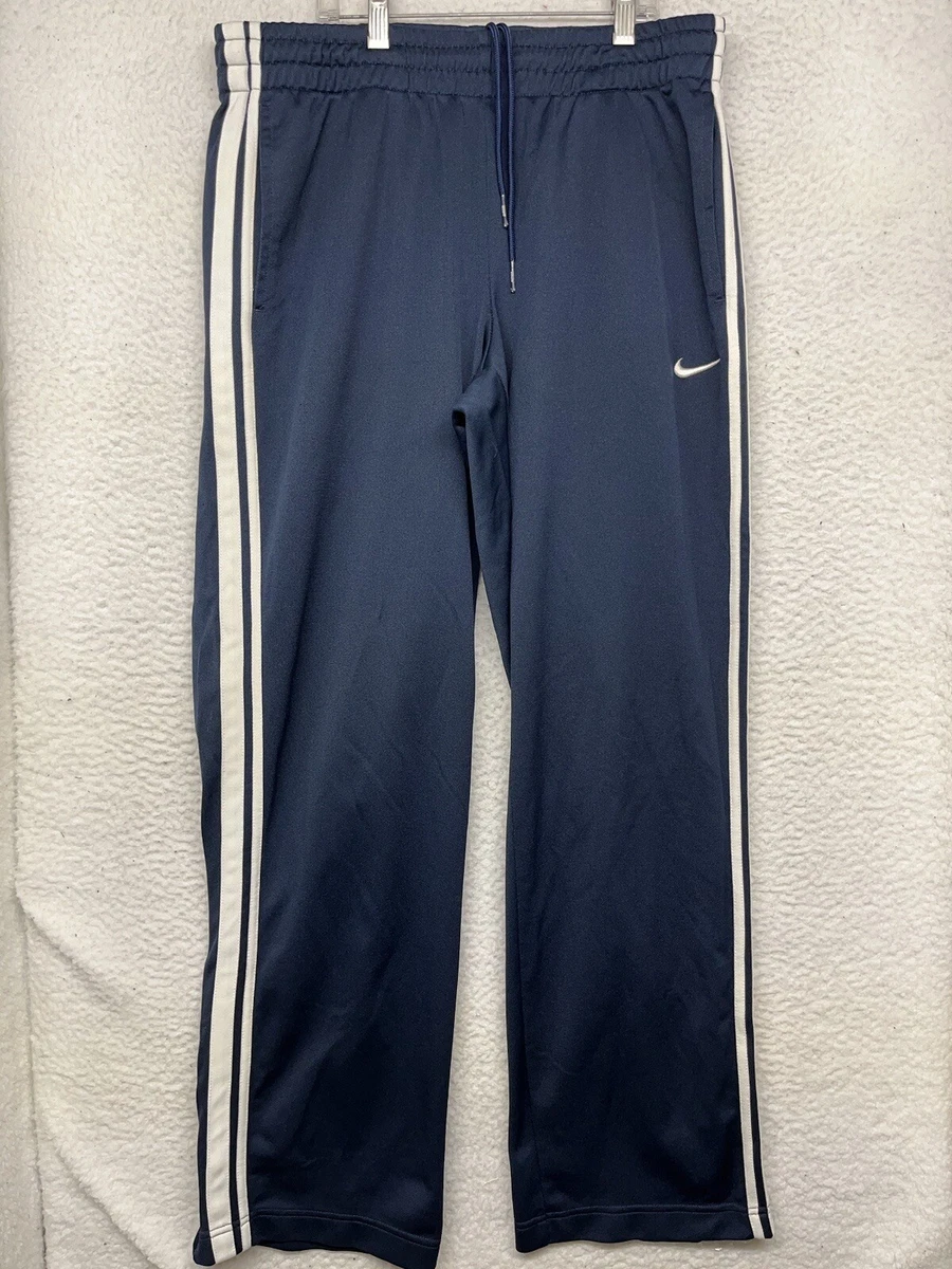 Vintage Nike Track Pants Mens L Large Blue Zip Ankle Grey Tag