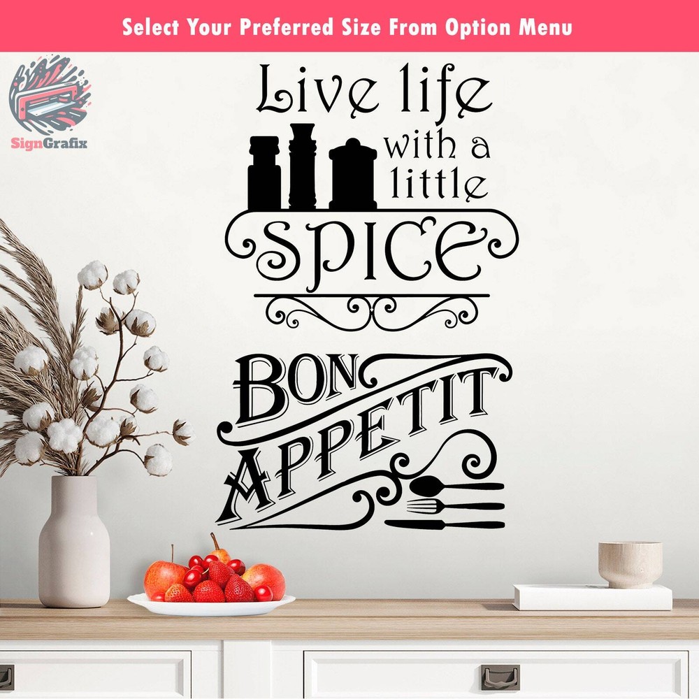 Bon Appetit Kitchen or Cafe Wall Decal for Restaurant Decor