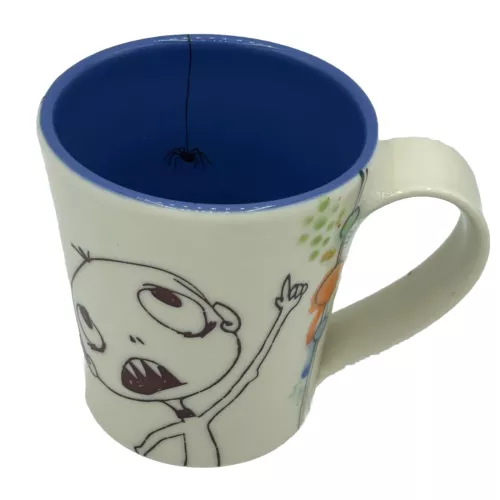 Lollipop Pottery Monster Mug With Spider Made In Ohio 12oz Zombie Hand Made