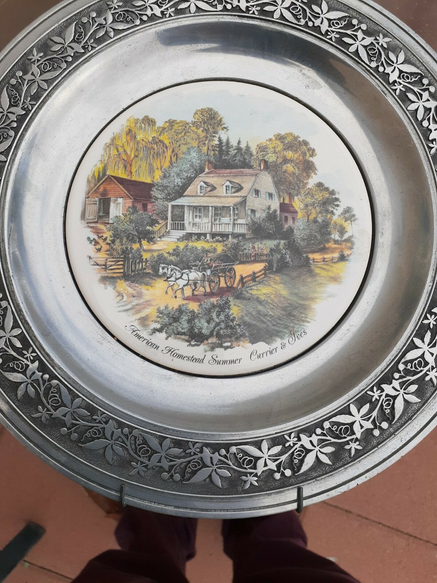 Williamsport Foundry - Currier And Ives Four Seasons Pewter Plates