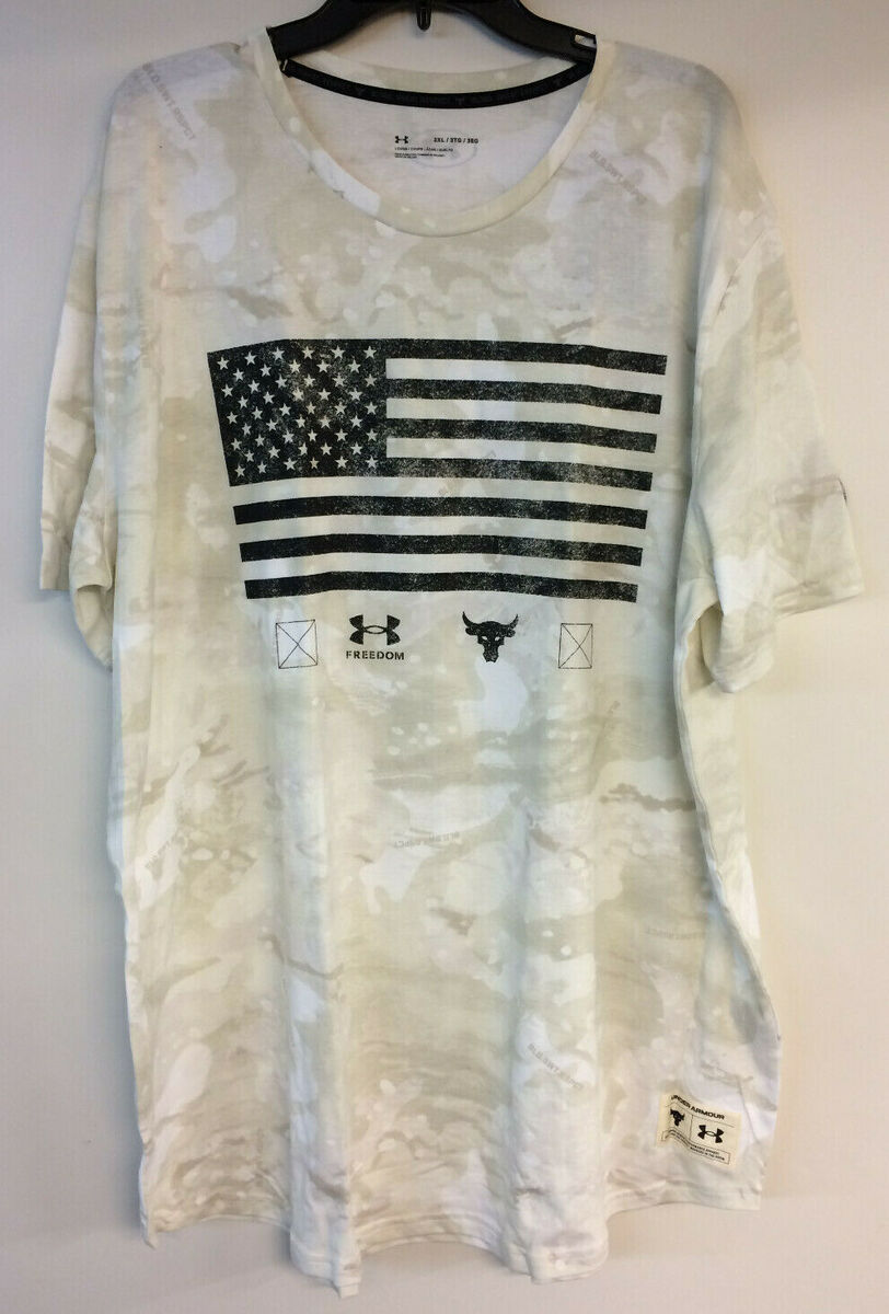 Camiseta Armour Hombre UA Project Rock Vet Day Flag Dwayne "Rock"" Johnson | eBay