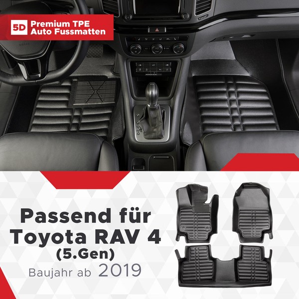 5D Premium Auto Fussmatten TPE Set Passend FüR Toyota RAV 4 (5.Gen) Baujahr Ab 2-image
