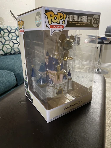 Disney 50th Anniversary Cinderella Castle Gold Mickey Funko Pop! Town #26 NEW