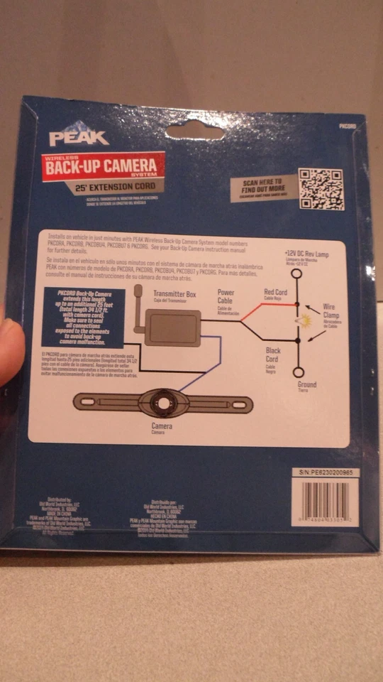 PEAK Back Up Camera 25-Foot Extension Cord Backup Camera PKCORD - Image 2 of 2