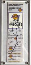 KOBE BRYANT ROOKIE YEAR SIGNED TICKET STUB 1996 FIRST PLAYOFFS LAKERS 1/1