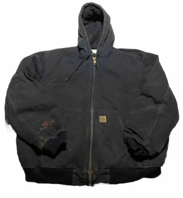 Carhartt Black Active Hooded Jacket Size 2XL AJ6