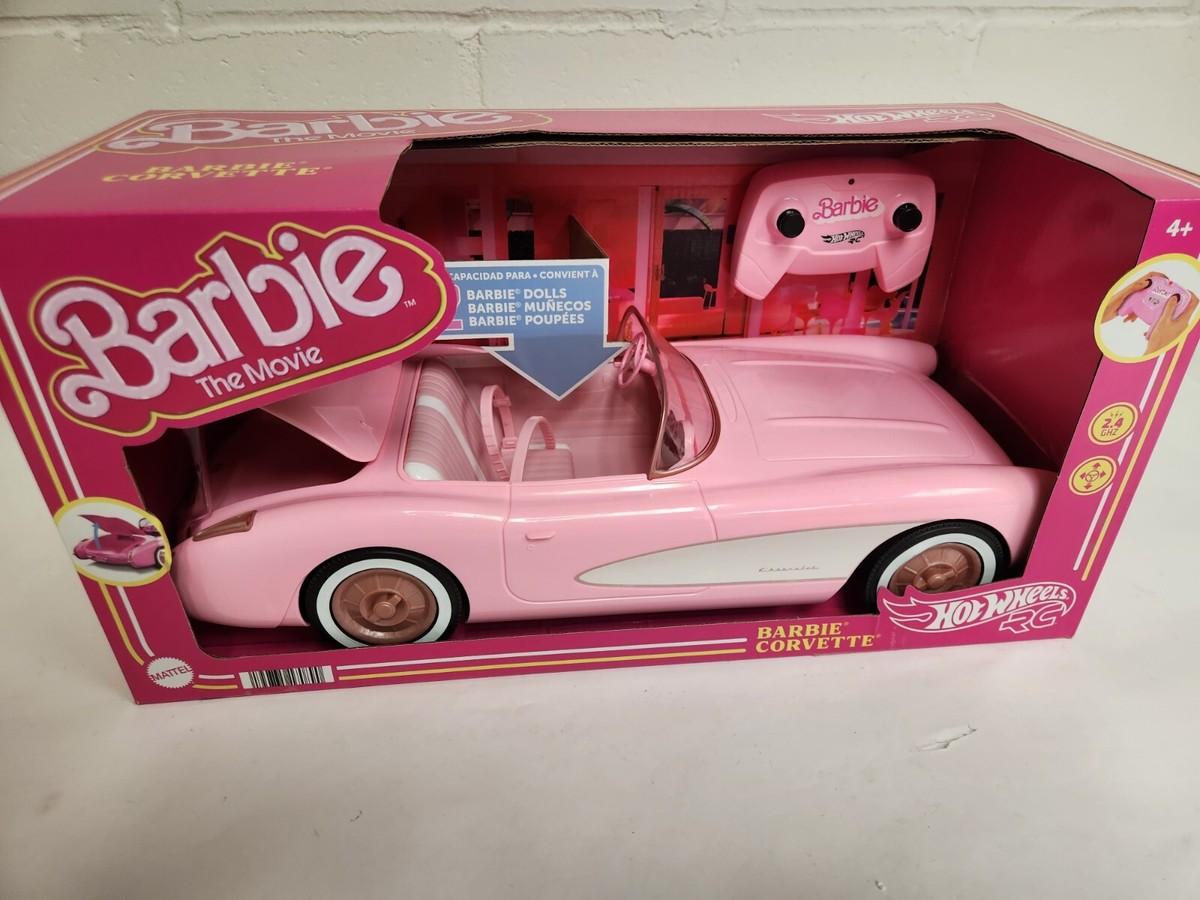 Barbie the Movie Collectible Car Pink Corvette Convertible NIB