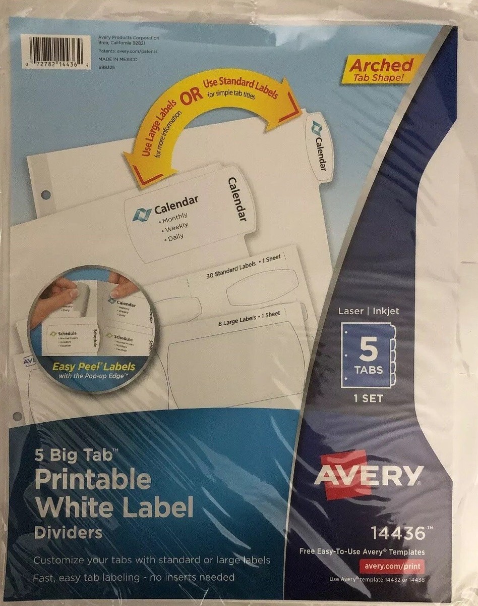 Simple Labal Printable White Label Dividers