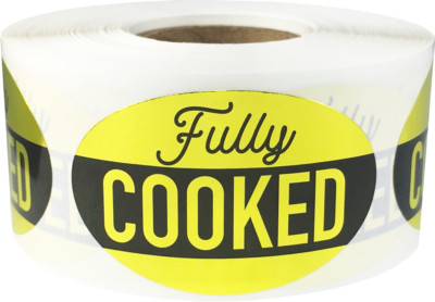 Fully Cooked Grocery Food Stickers, 1.25 x 2 Inches, 500 Labels on a ...