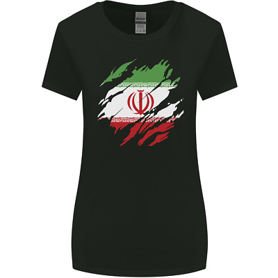 Torn Iran Flag Iranian Day Football Womens Wider Cut T-Shirt
