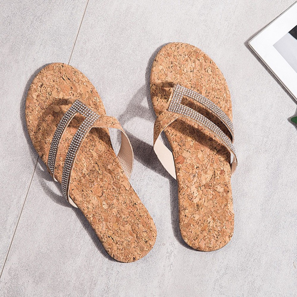 SAOLA Sandali ciabatte suola morbida comodi piatti strass