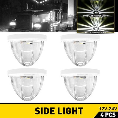 4X LED Watermelon Light Side Marker Truck Trailer Turn Signal White for Truck EH