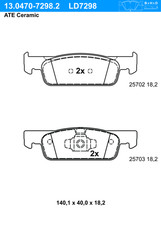 ATE Bremsbeläge Vorne (13.0470-7298.2) für Dacia Logan II Renault Clio IV Mcv