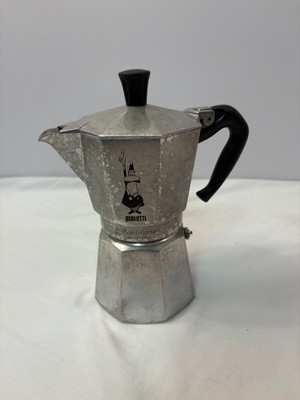 Bialetti Moka Express Stovetop Espresso Maker Aluminum Silver Black Handle