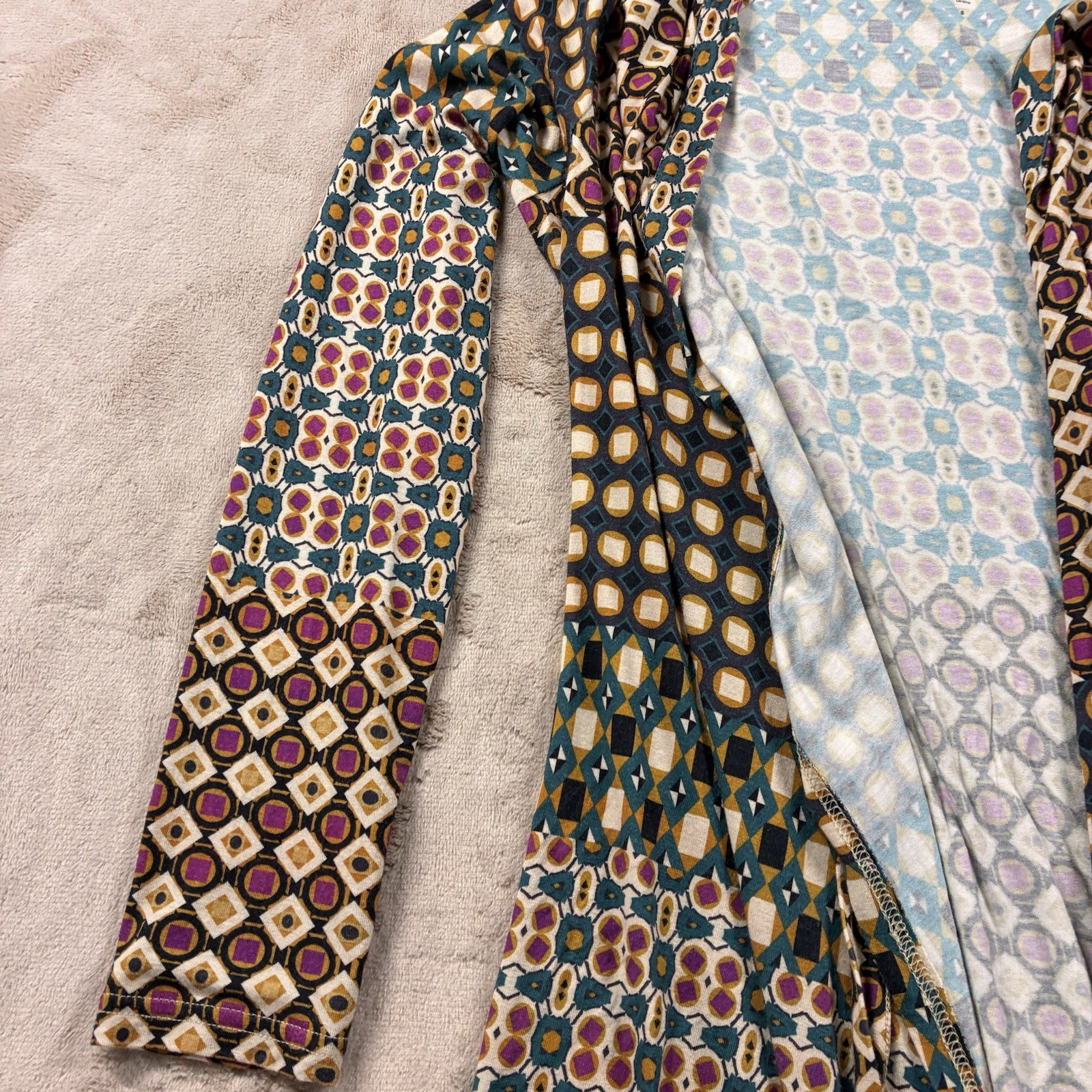 Garnet Hill Boho Geometric Patchwork Maxi Wrap Dr… - image 2