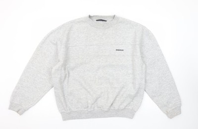 Donnay Damen Pullover Sweatshirt Grau Medium Logo Freizeitpullover