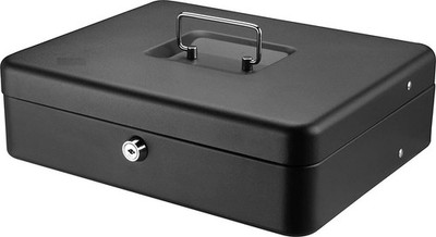 Portable Money Safe Box with Key Lock, Cash Tray, 0.21 Cubic Feet Storage
