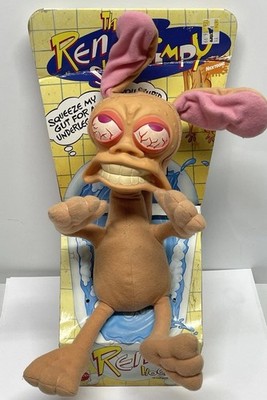 Vtg Ren & Stimpy Rude Toot Farting Ren Hoek 10'' Plush Doll w/Original Box!