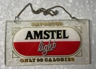 Vintage Amstel Light Beer Hanging Sign Imported Bar Decor Plastic 17”