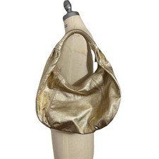 Michael Michael Kors borsa hobo donna oro pelle metallizzata forma mezzaluna