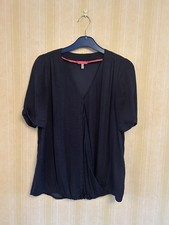Joules, Navy Blue, Loose, Short Sleeved Maternity/Nursing Blouse, 8