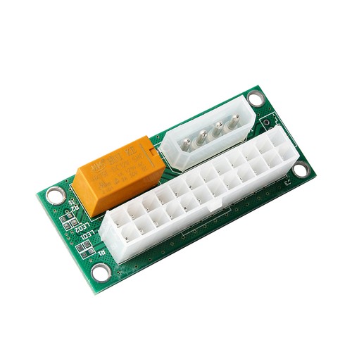 Dual Power Relay 24pin to 4pin Adapter Sata Power Starter card Extension New - Afbeelding 7 van 14